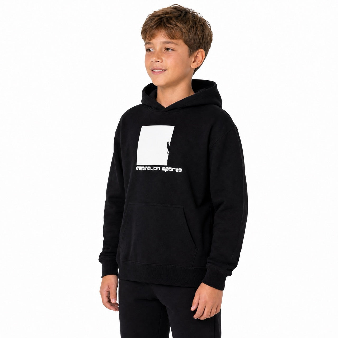 Boys Rock Climbing Printed Over Shoulder Hoodie