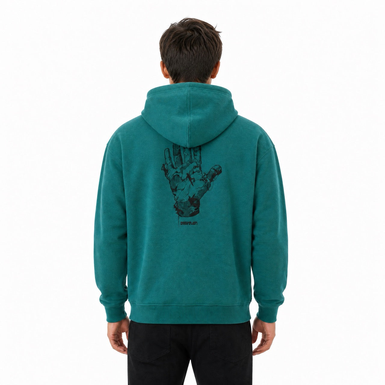 Boys Rock Climbing Printed Over Shoulder Hoodie