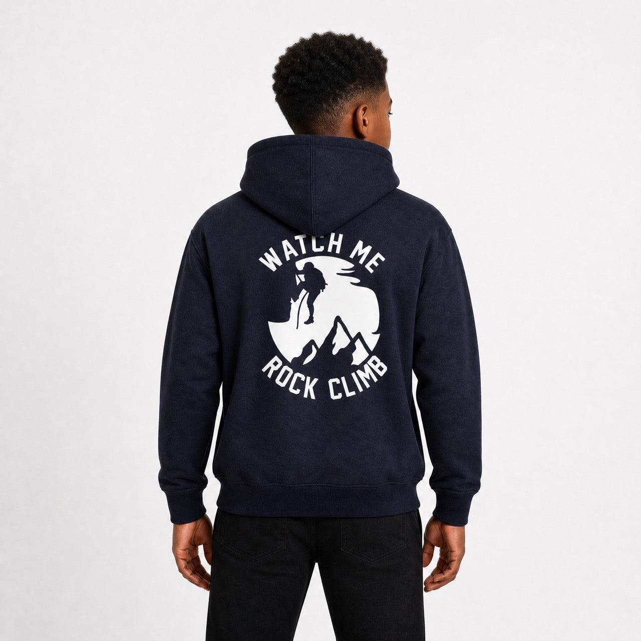 Boys Rock Climbing Printed Over Shoulder Hoodie