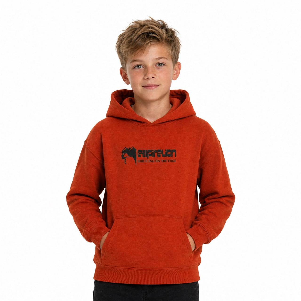 Boys Rock Climbing Printed Over Shoulder Hoodie