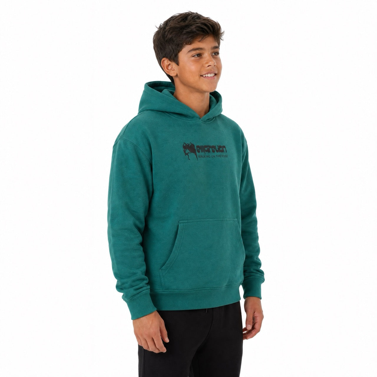 Boys Rock Climbing Printed Over Shoulder Hoodie