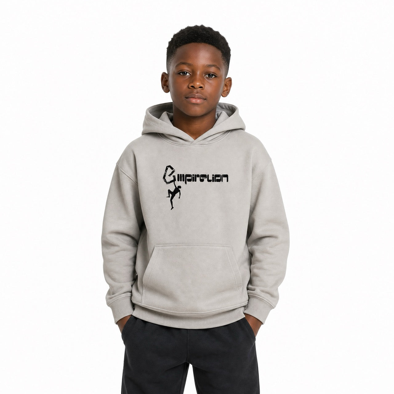 Boys Rock Climbing Printed Over Shoulder Hoodie