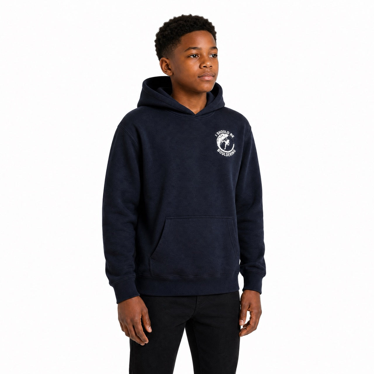 Boys Rock Climbing Printed Over Shoulder Hoodie