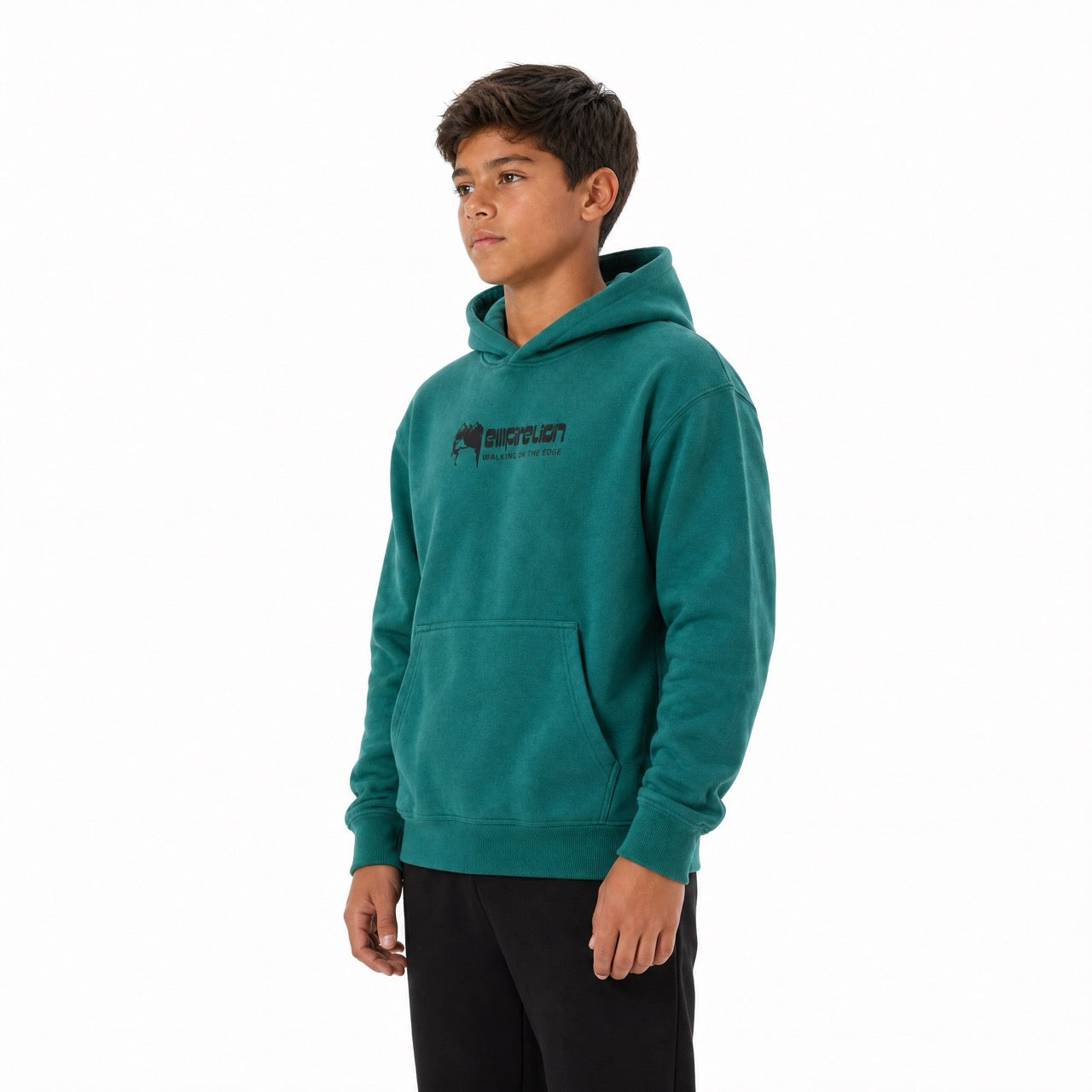 Boys Rock Climbing Printed Over Shoulder Hoodie