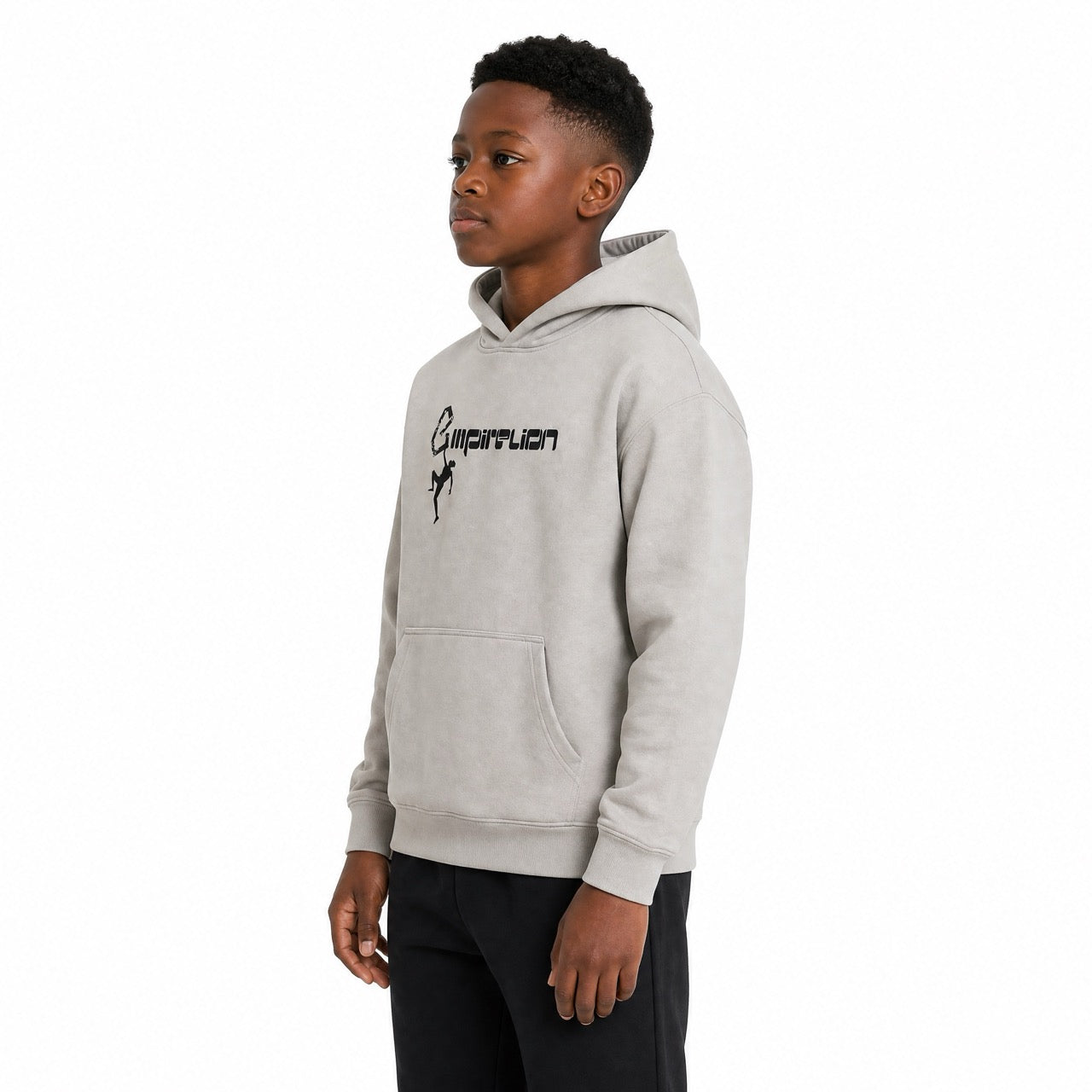 Boys Rock Climbing Printed Over Shoulder Hoodie