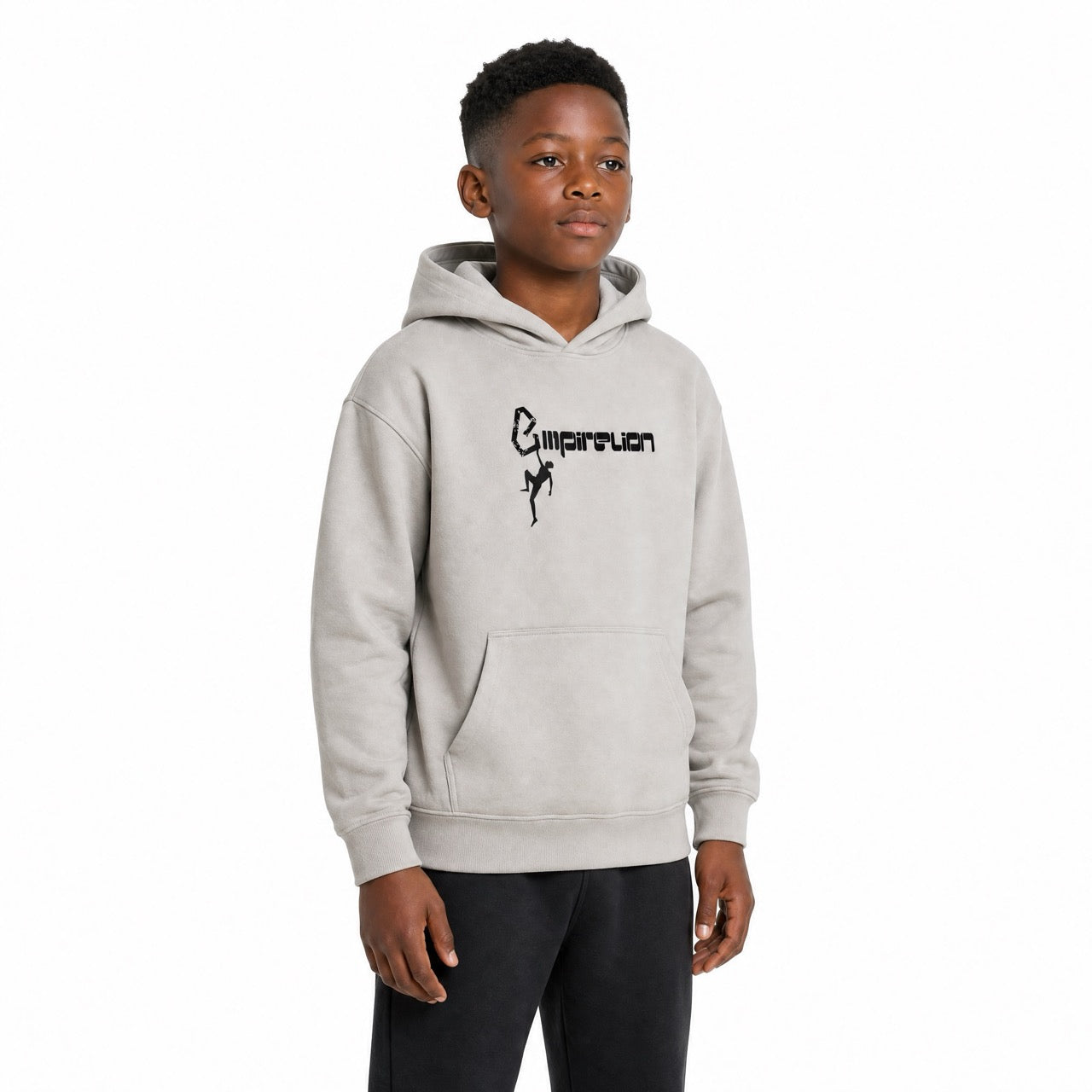 Boys Rock Climbing Printed Over Shoulder Hoodie
