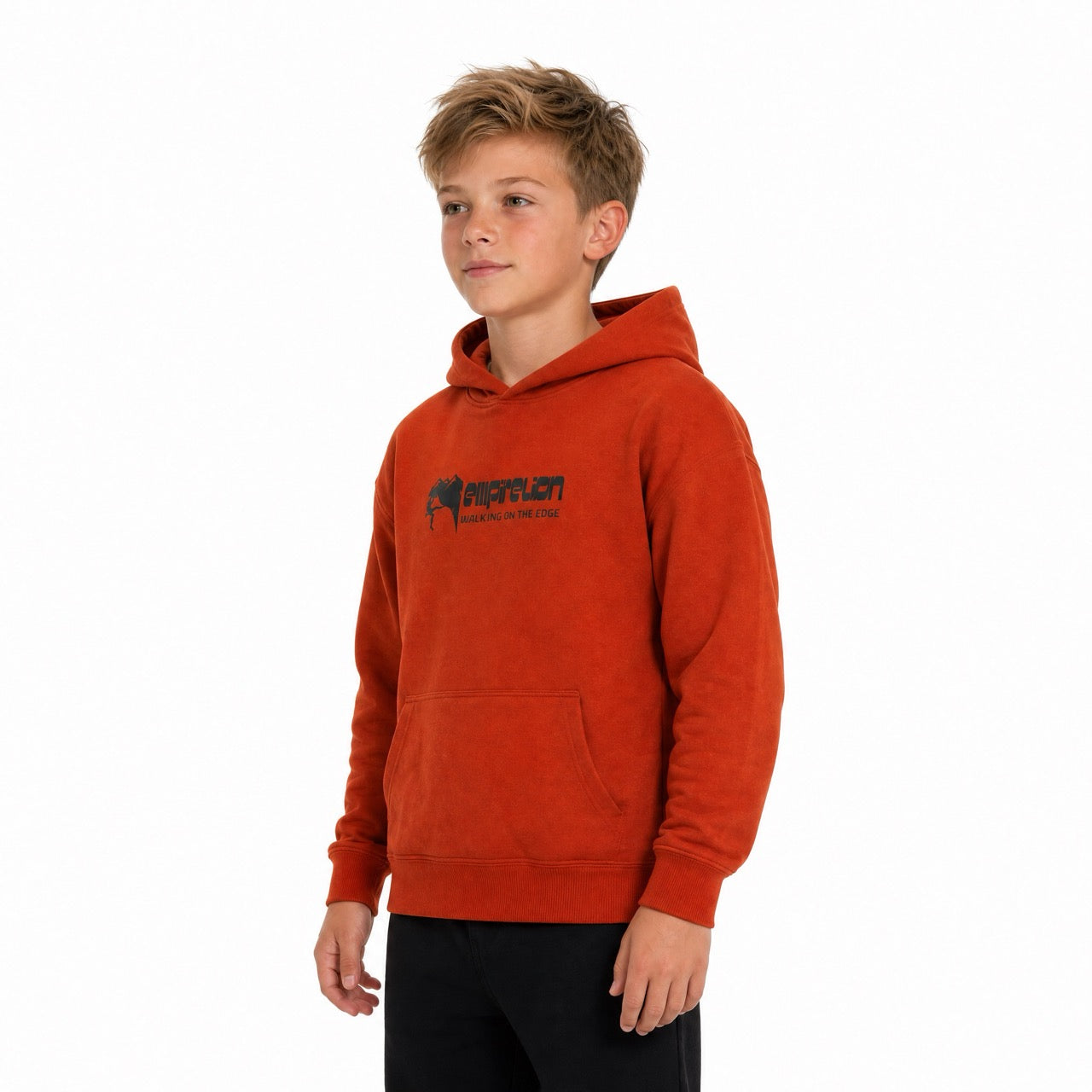 Boys Rock Climbing Printed Over Shoulder Hoodie