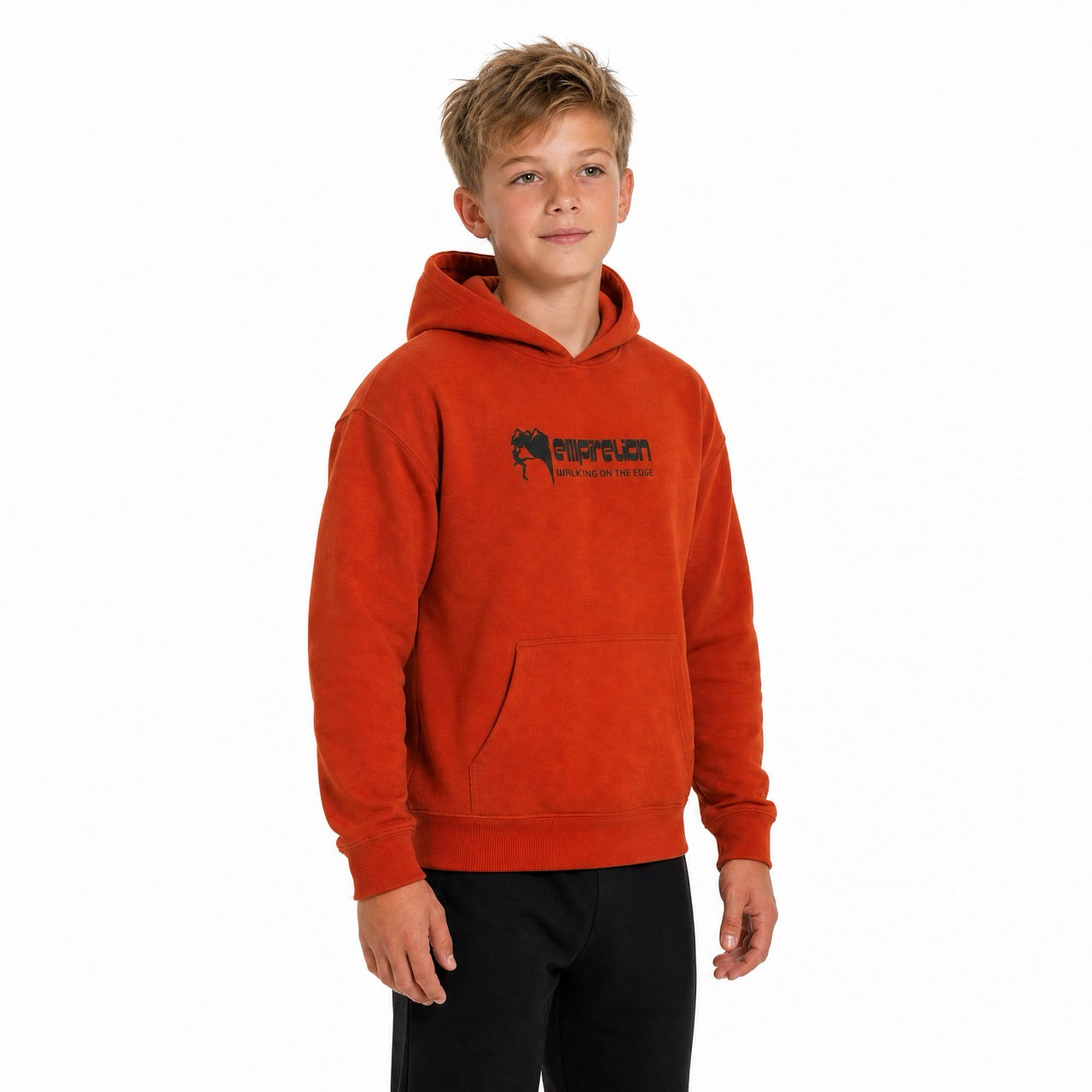 Boys Rock Climbing Printed Over Shoulder Hoodie