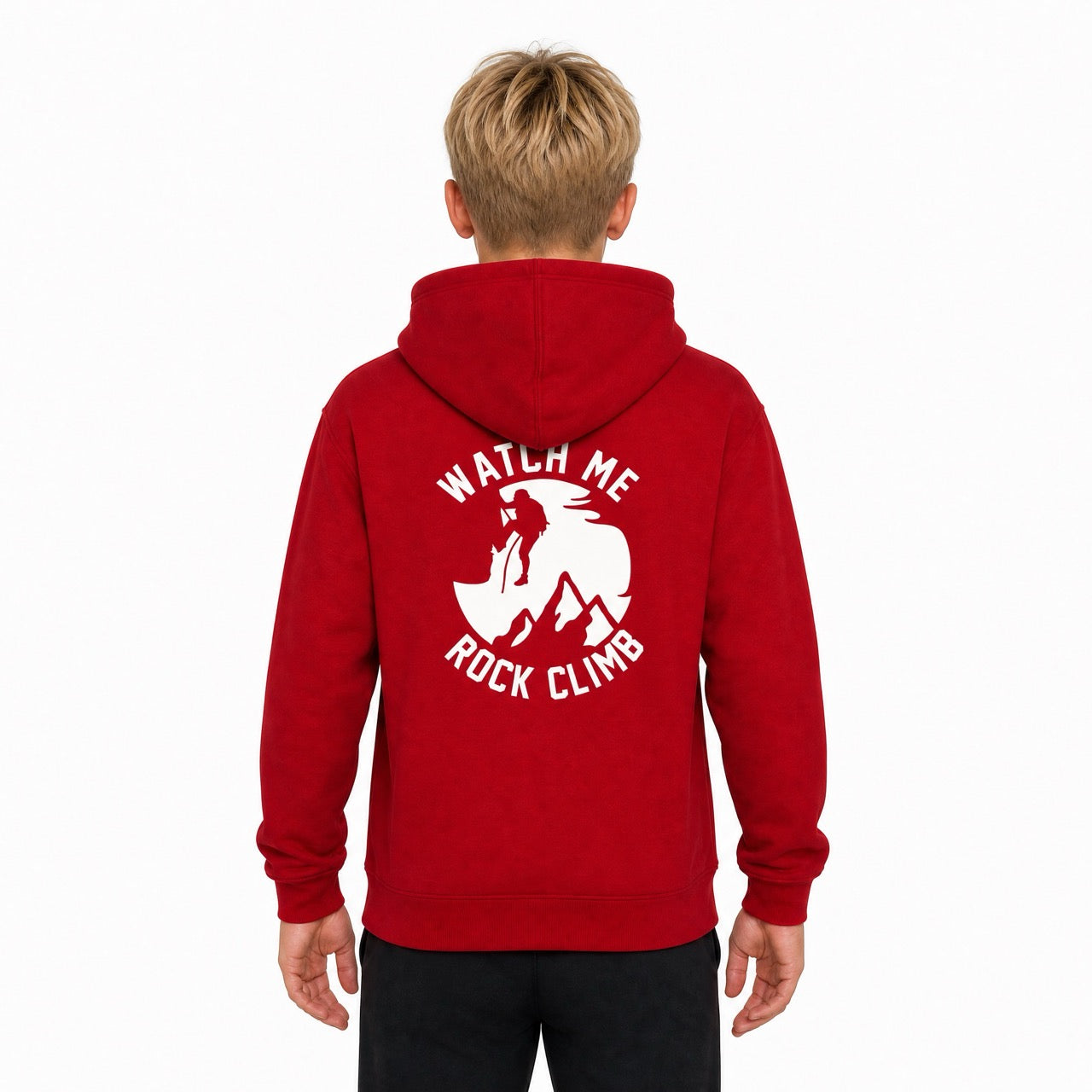 Boys Rock Climbing Printed Over Shoulder Hoodie