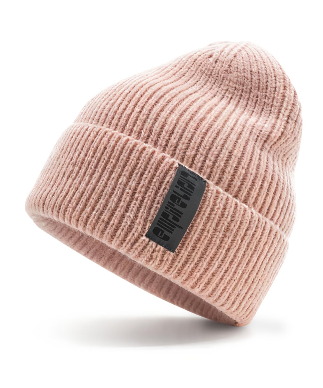 Wool-Like Cuff Beanie, Thick Thermal Knit Warm Winter Hats,Soft Stretch Outdoor Cap