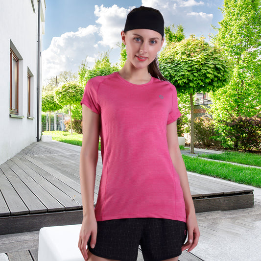 Women's Short Sleeve Workout Shirts Crewneck Sports Yoga Running Dry Fit Tops