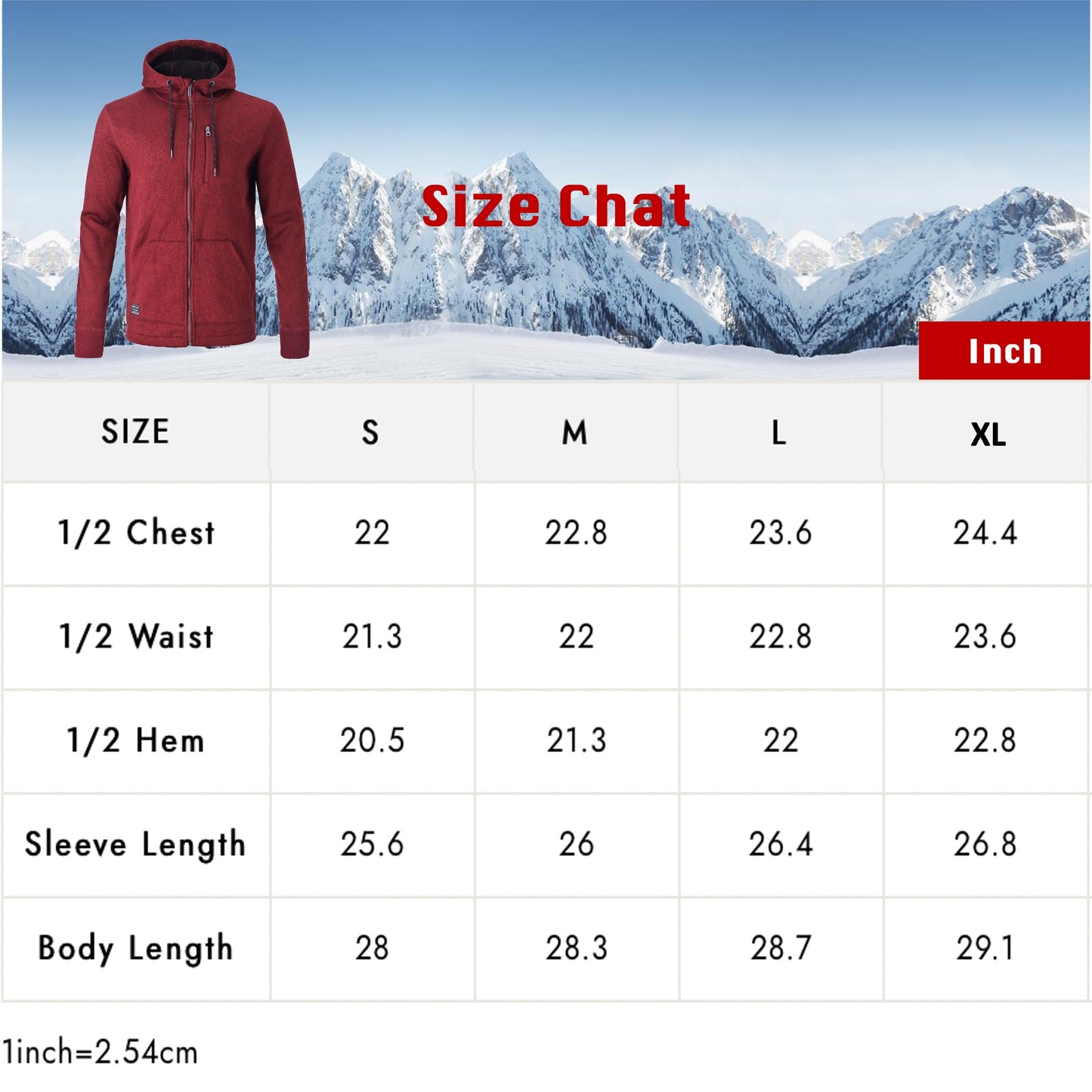 Men's Zip Thru Warm Cosy Thermal Climbing Hiking Heavy Sweatshirt