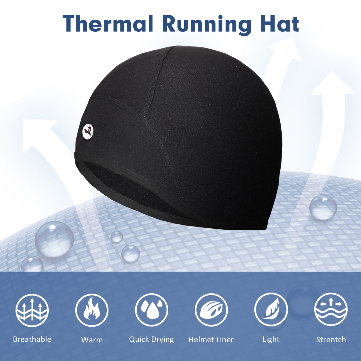 Lightweight Thermal Skull Cap Ears Warm Cycling Helmet Liner Winter Running Beanie Hats