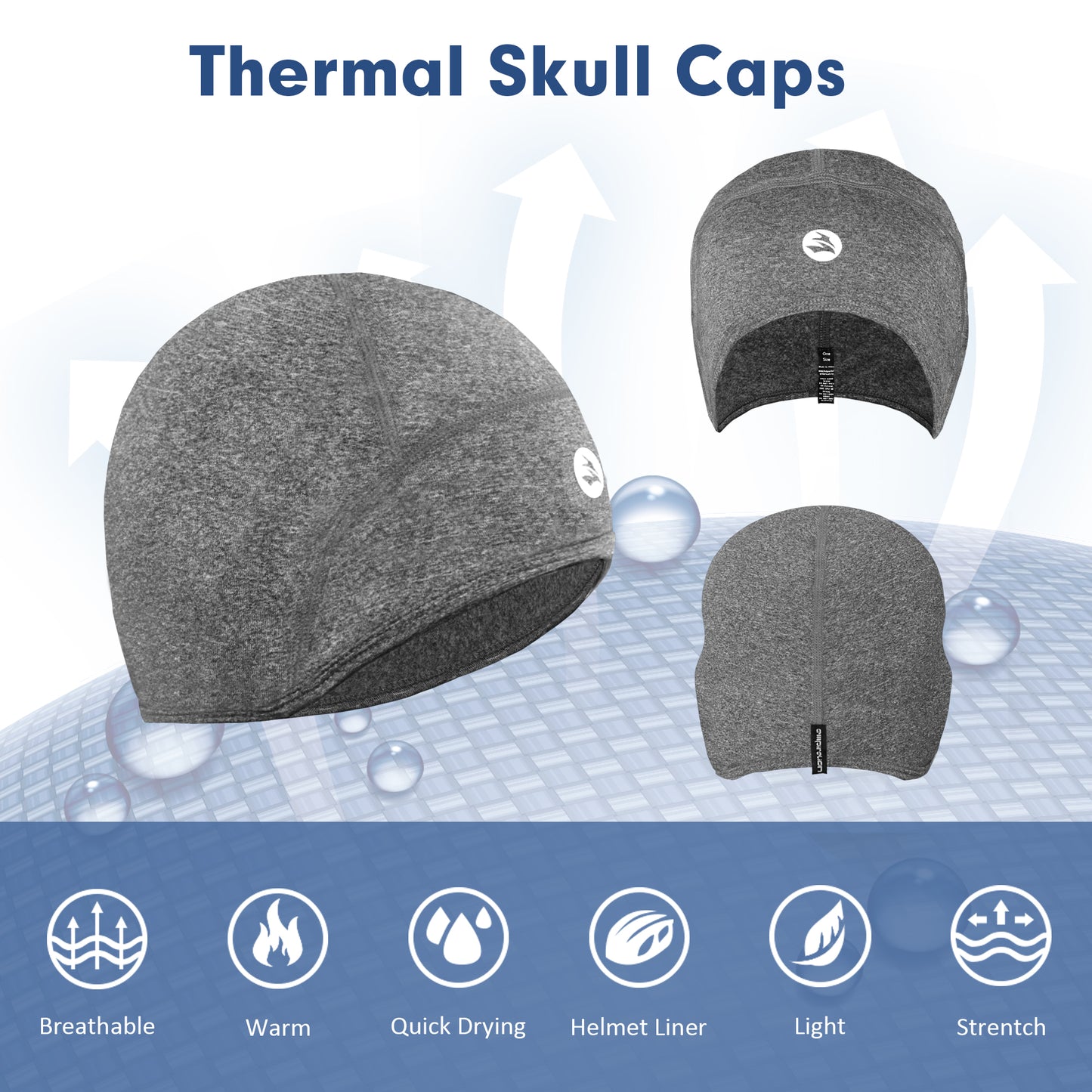 Kids Thermal Helmet Liner Thin Skull Cover Ears Beanie Child Running Hats