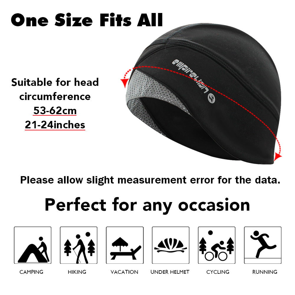 Thermal Lightweight Skull Cap Helmet Liner Reflective Elements Cycling Running Beanies Hat