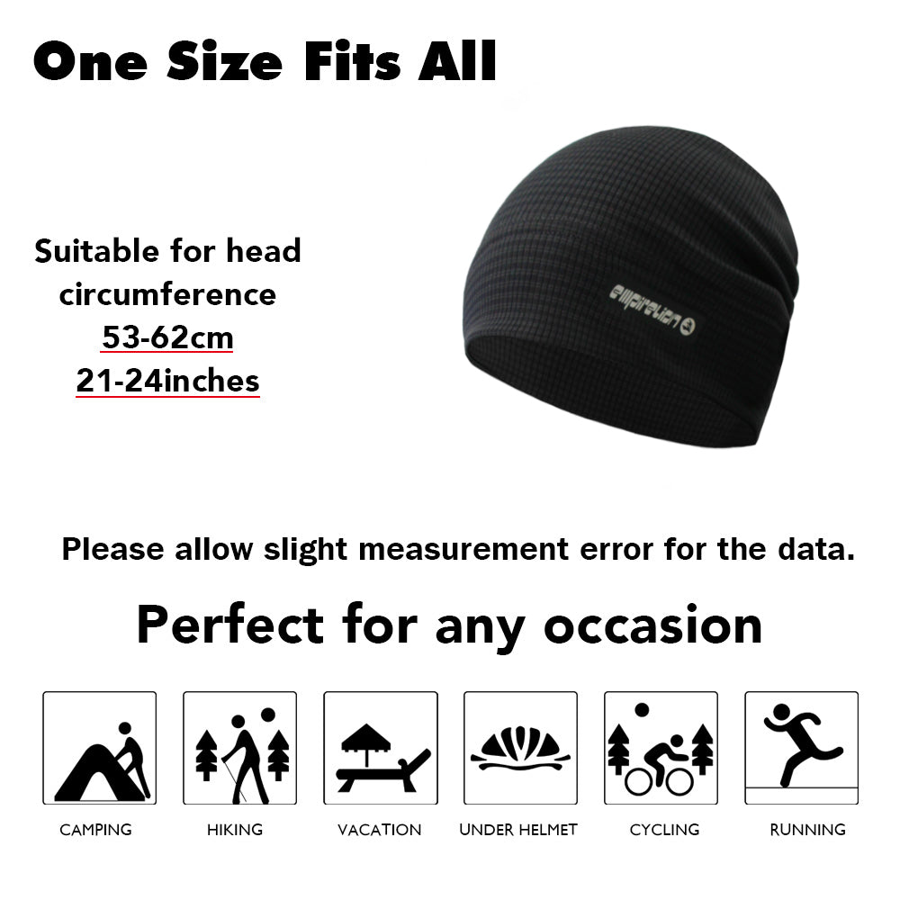 Thermal Stripes Fleece Ski Cycling Under Helmet Liner Running Beanie Hat