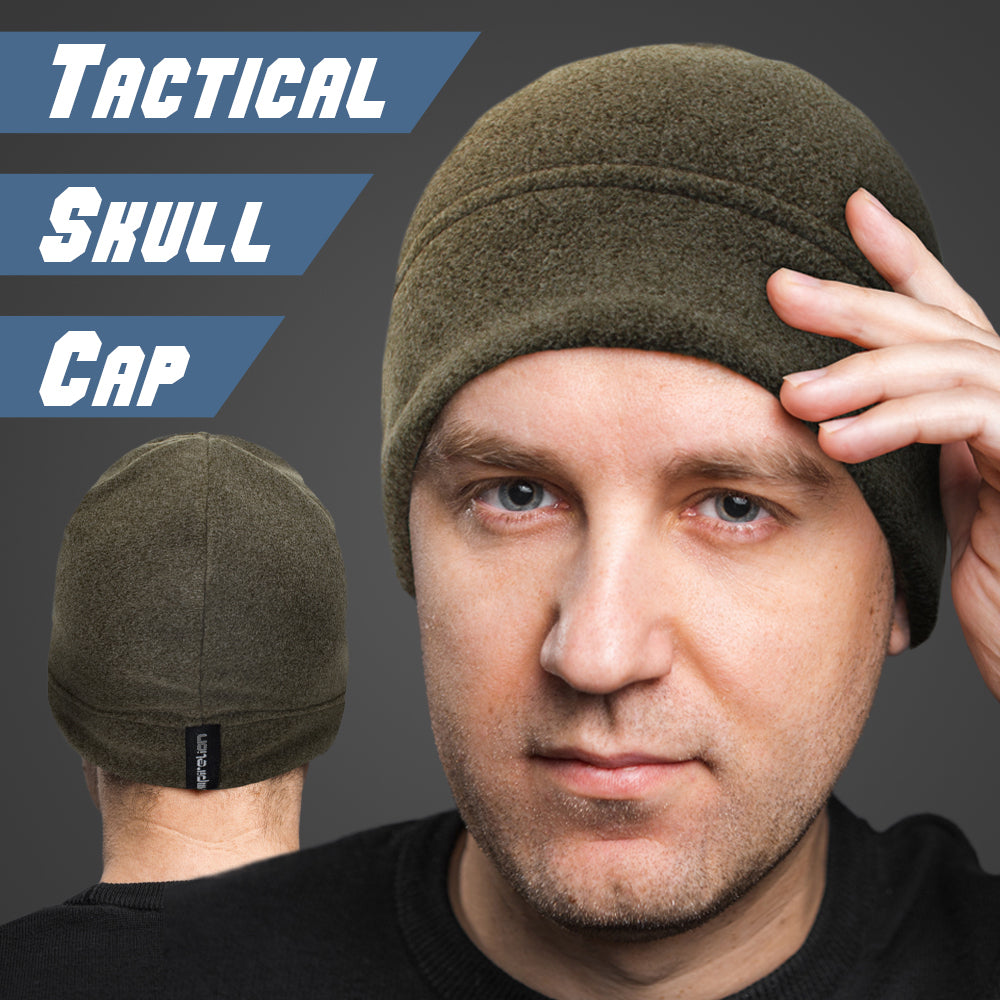 Tactical Watch Cap with Sweatband Winter Mid-weight Fleece Skull Cap Warm Military Beanie Hat