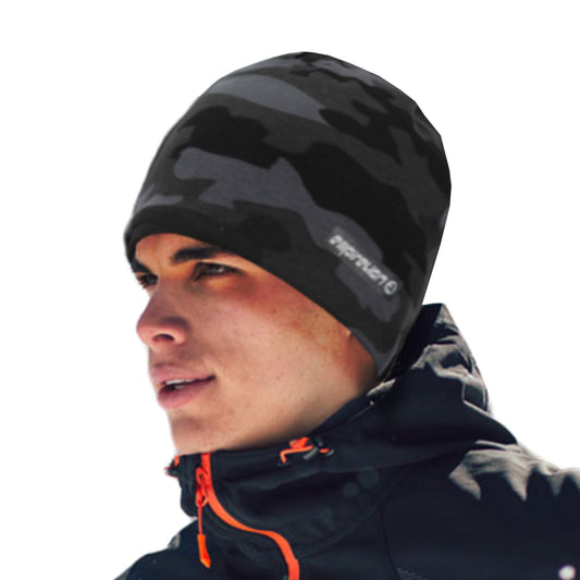 Softshell Winter Fleece Lined Beanie Hats, 9" Running Skull Cap Thermal Tactical Watch Cap