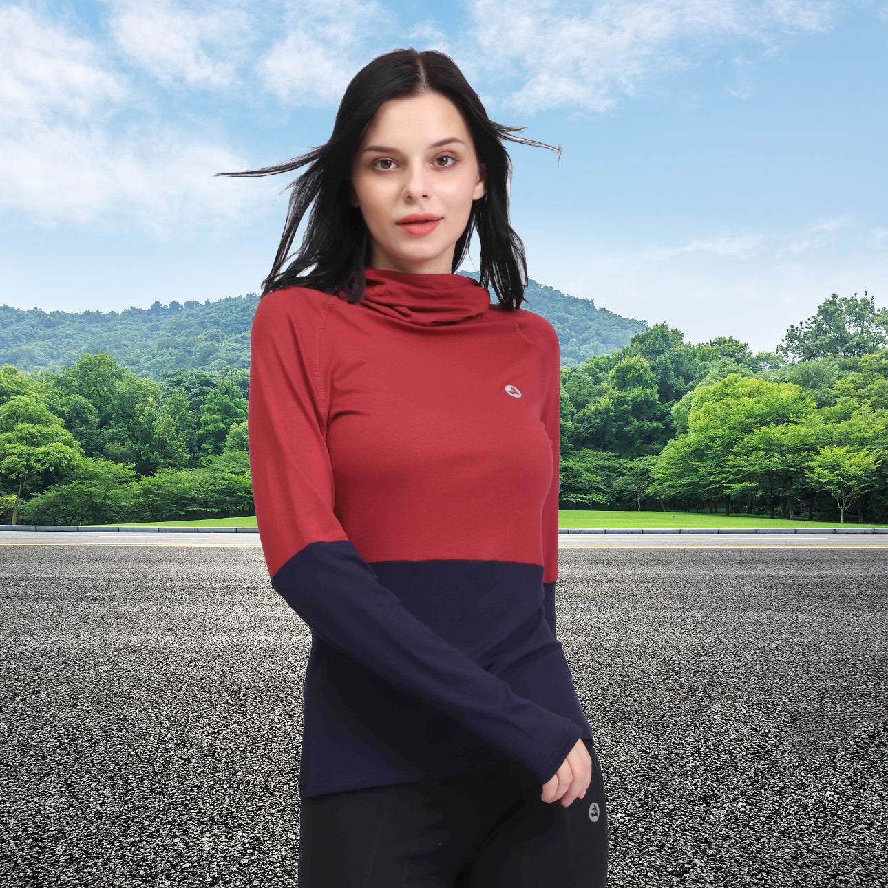 Women's Yoga Running Long Sleeves Thin Turtleneck Hoodies Pullover