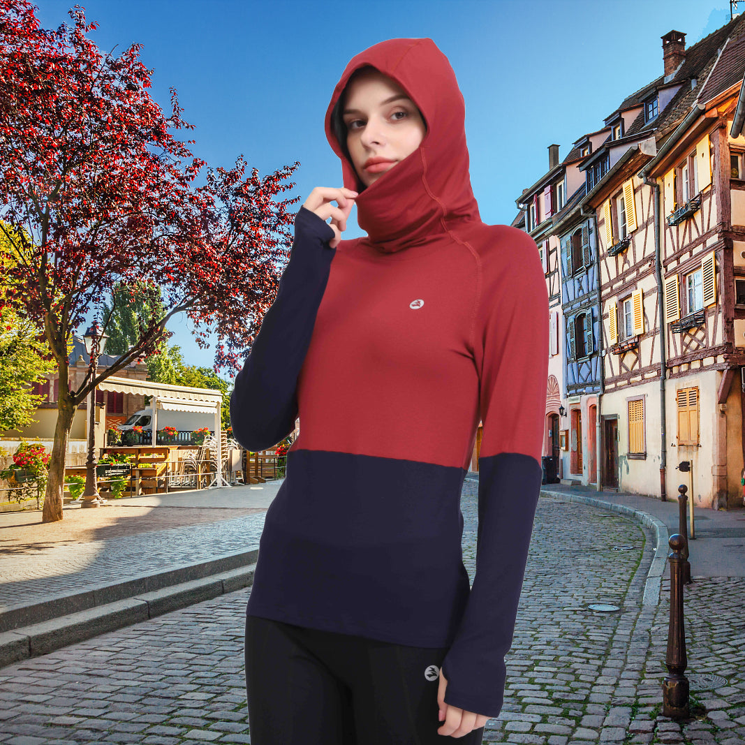 Women's Yoga Running Long Sleeves Thin Turtleneck Hoodies Pullover