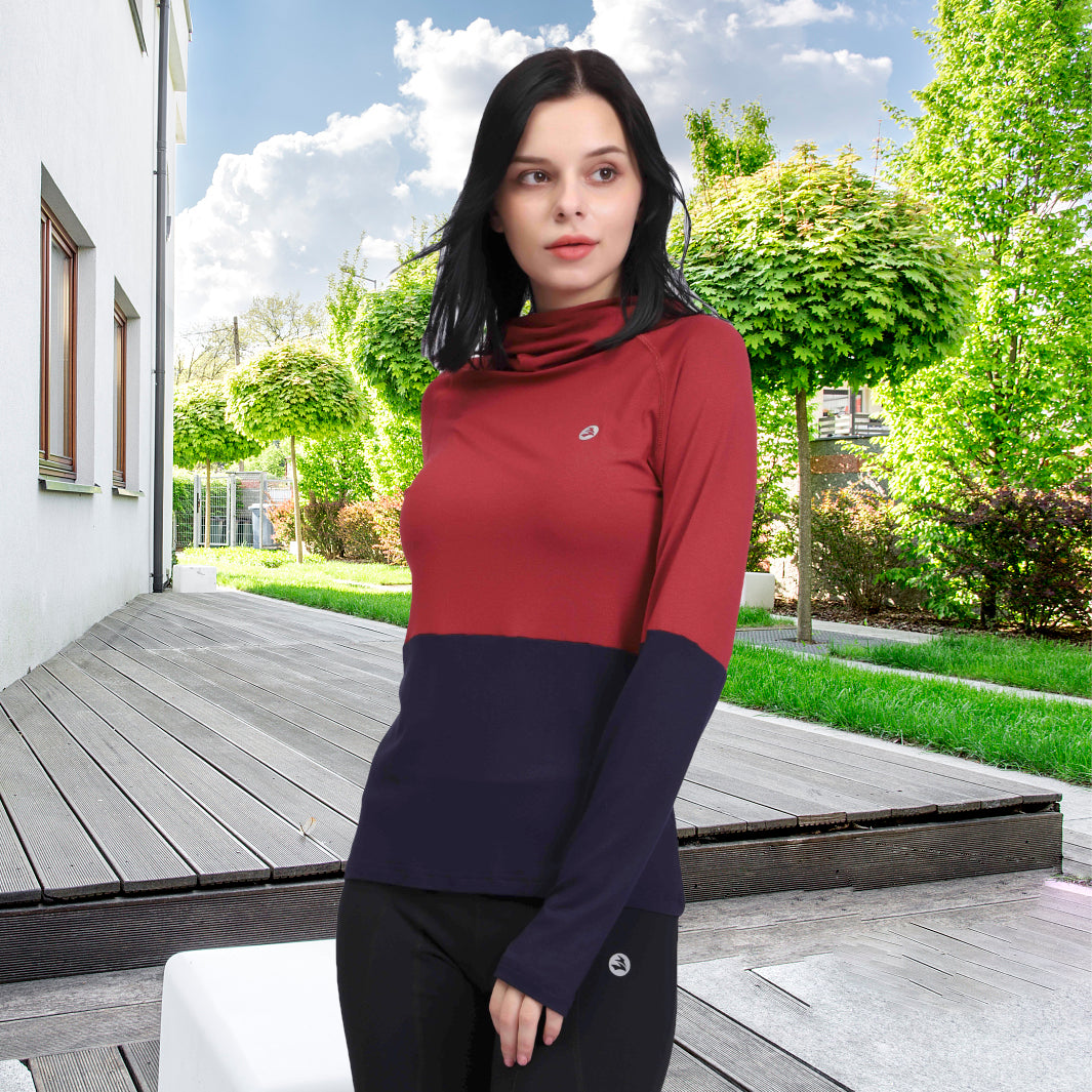 Women's Yoga Running Long Sleeves Thin Turtleneck Hoodies Pullover