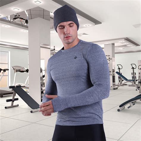 Men's Compression Shirt Long Sleeve Breathable Running Tee Shirt