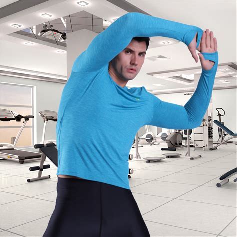 Men's Compression Shirt Long Sleeve Breathable Running Tee Shirt