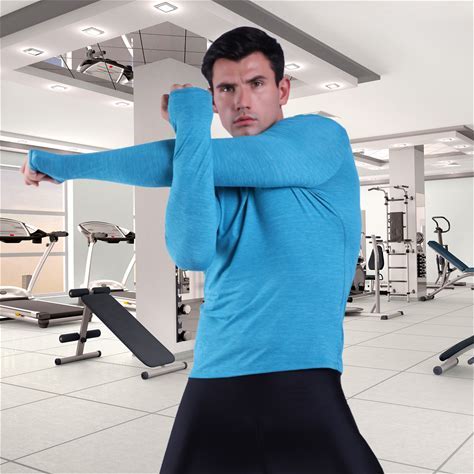 Men's Compression Shirt Long Sleeve Breathable Running Tee Shirt