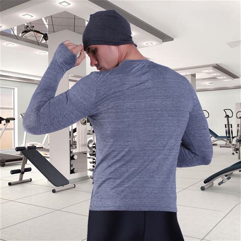 Men's Compression Shirt Long Sleeve Breathable Running Tee Shirt