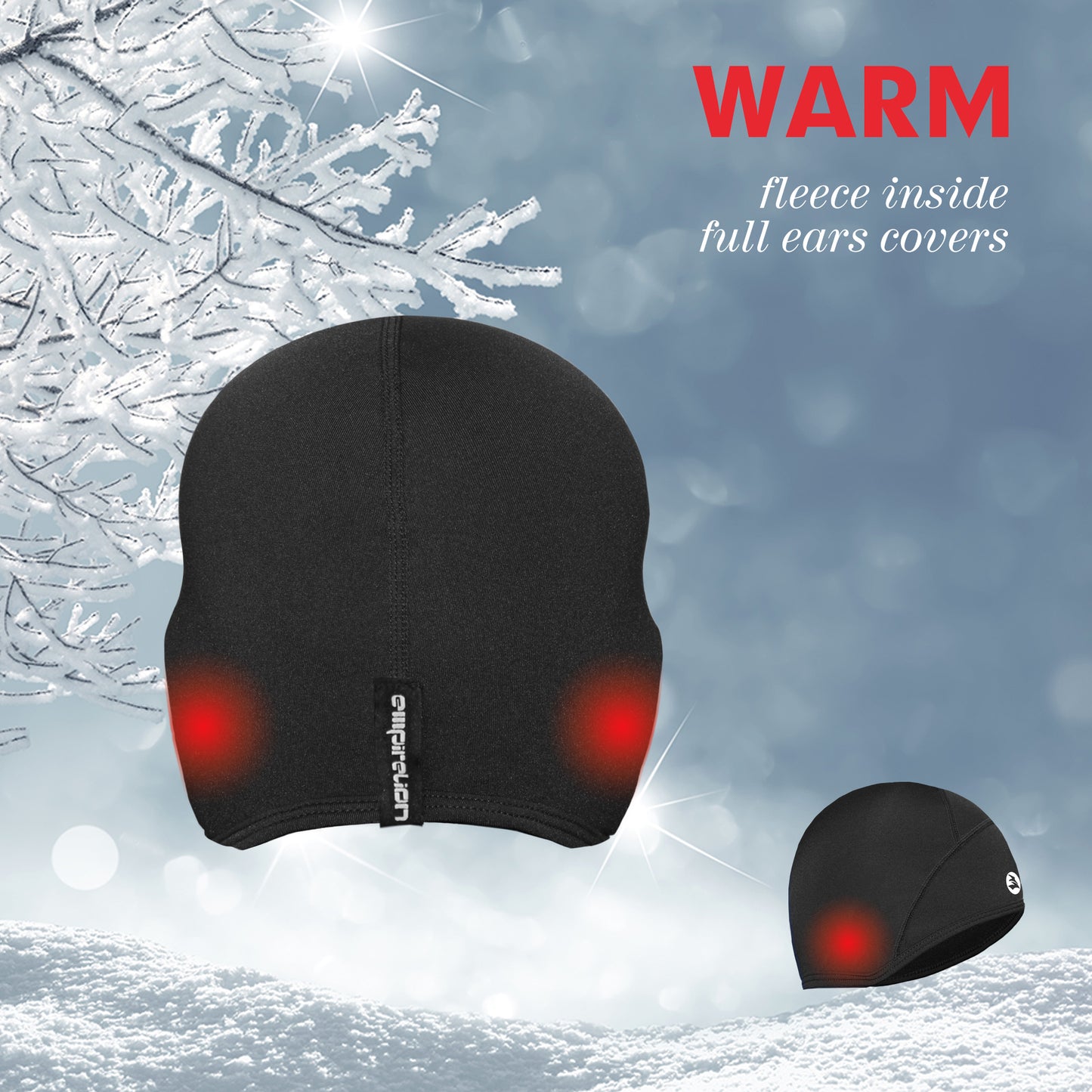 Lightweight Thermal Skull Cap Ears Warm Cycling Helmet Liner Winter Running Beanie Hats